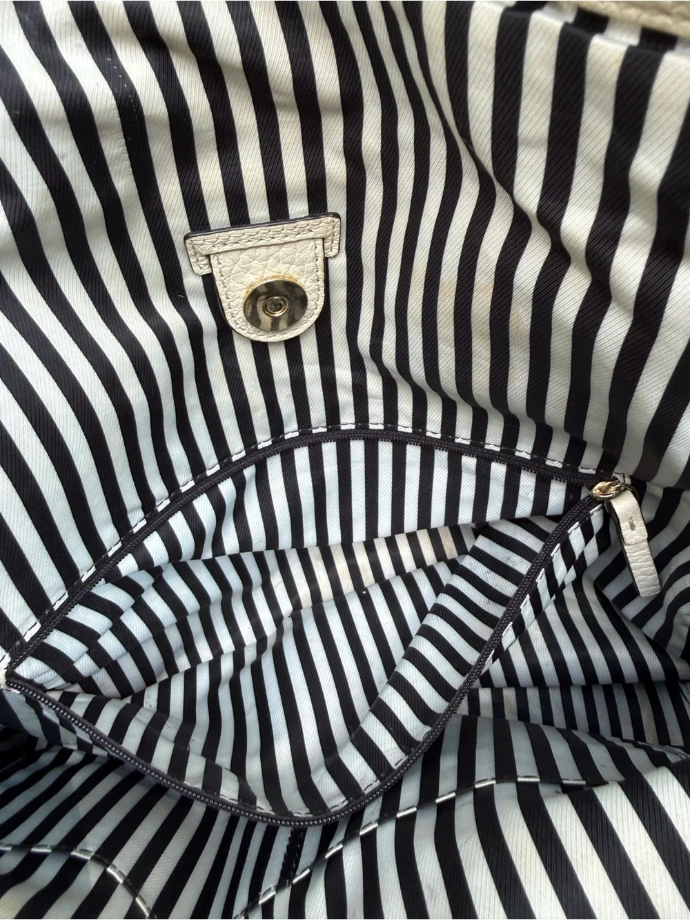 kate spade Black and Cream Two-Tone Leather Shoulder Bag